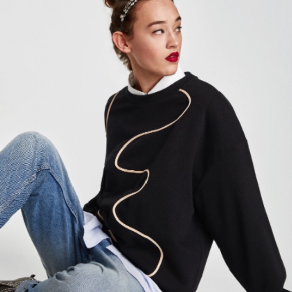 Zara Sweater long sleeves size S Black - Picture 8 of 8